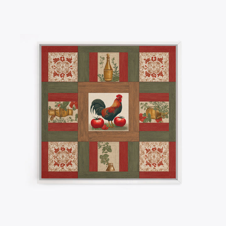 Rooster and Herbs for Farmhouse Restaurant Mood Canvas Print, Restaurant Art, Cool Wall Art, Restaurant Decor, Fine Art, Bistro, RES-1x1-92