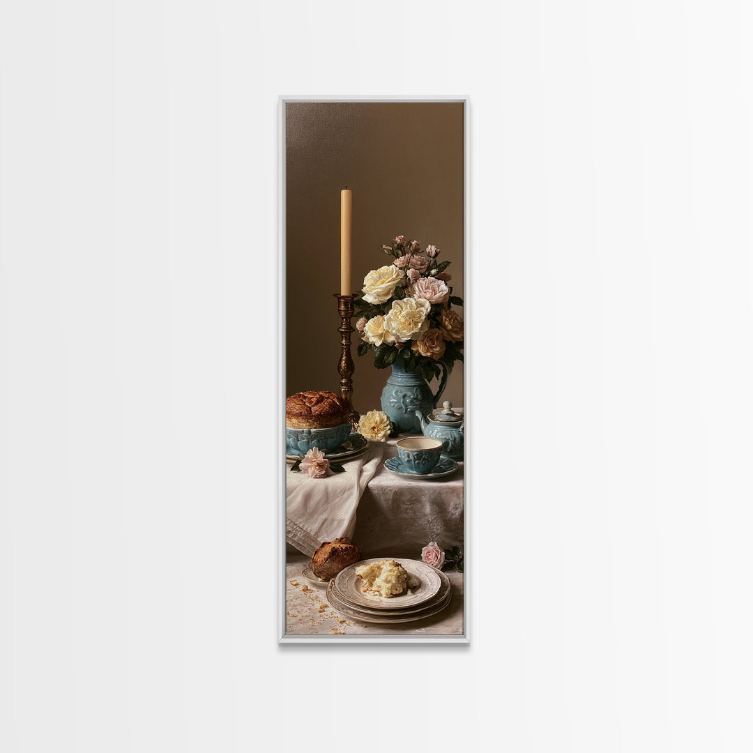 Elegant Table Objects Canvas Print, Restaurant Art, Wall Art, Restaurant Decor, Watercolor Art, Bistro, Digital Print, RES-1x3-12