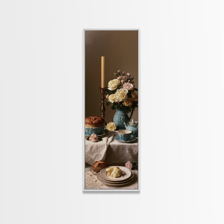 Elegant Table Objects Canvas Print, Restaurant Art, Wall Art, Restaurant Decor, Watercolor Art, Bistro, Digital Print, RES-1x3-12