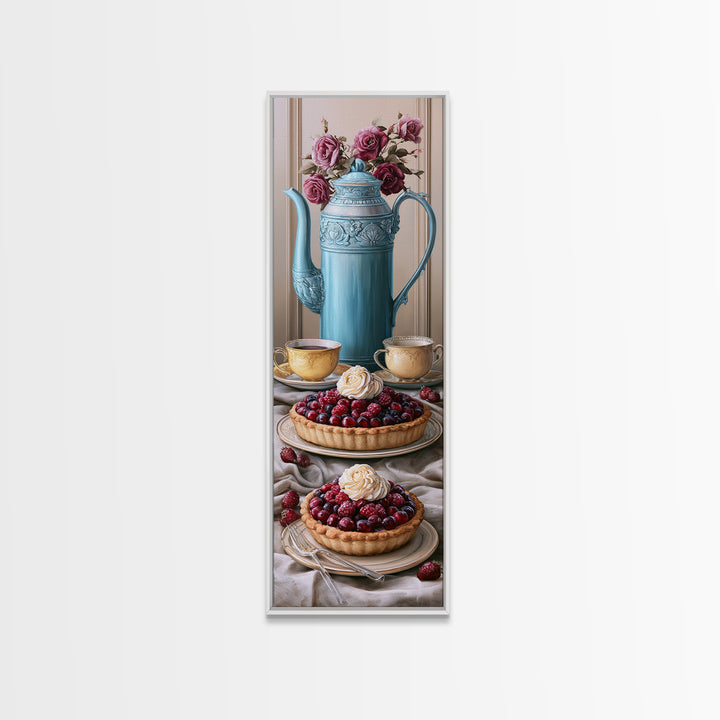 Dessert Tart with Berries and Cream Canvas Print, Restaurant Art, Art Print, Restaurant Decor, Fine Art, Bistro, Kitchen Art, RES-1x3-28