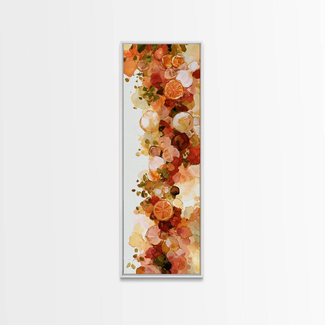 Abstract Appetite Friendly Red and Orange Shapes Canvas Print, Restaurant Art, Textured Painting, Restaurant Decor, Bistro, RES-1x3-29