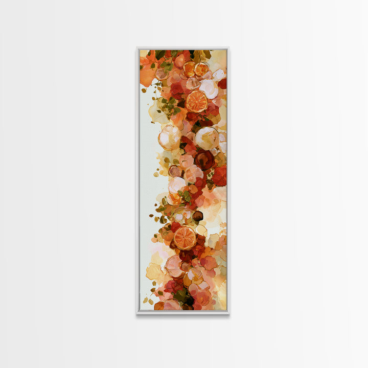 Abstract Appetite Friendly Red and Orange Shapes Canvas Print, Restaurant Art, Textured Painting, Restaurant Decor, Bistro, RES-1x3-29