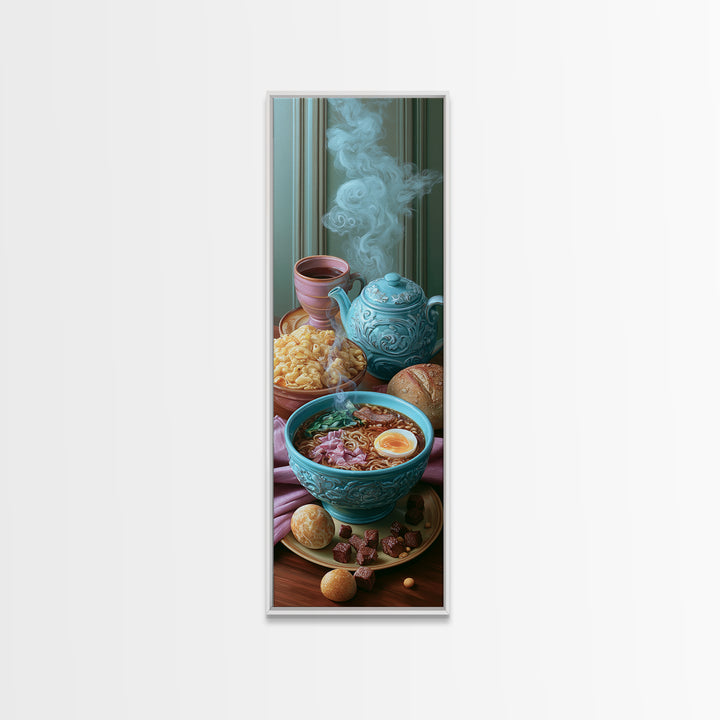 Ramen Bowl Rendered Framed Canvas Print, Restaurant Art, Fine Art Print, Restaurant Decor, Fine Art, Bistro, Wall Decor, RES-1x3-50