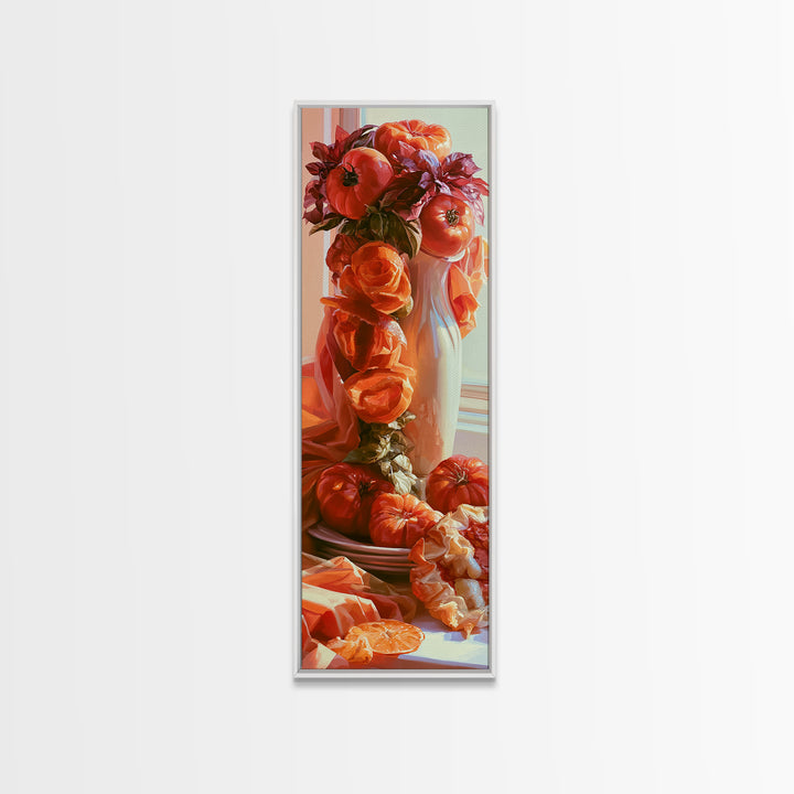 Abstract Appetite Friendly Red and Orange Shapes Canvas Print, Restaurant Art, Poster, Restaurant Decor, Fine Art, Bistro, RES-1x3-77