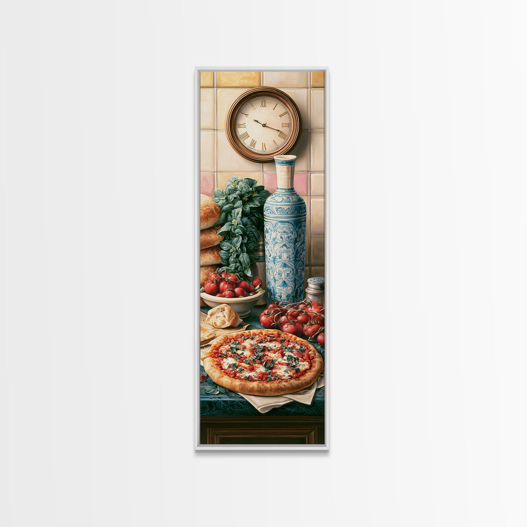 Pizzeria Tomato Basil and Mozzarella Still Life Canvas Print, Restaurant Art, Room Decor, Restaurant Decor, Fine Art, Bistro, RES-1x3-94