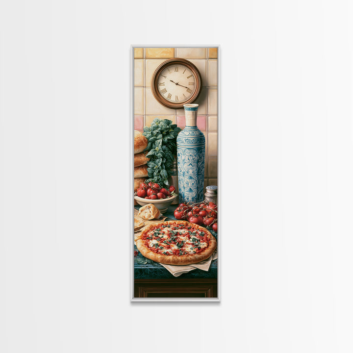 Pizzeria Tomato Basil and Mozzarella Still Life Canvas Print, Restaurant Art, Room Decor, Restaurant Decor, Fine Art, Bistro, RES-1x3-94