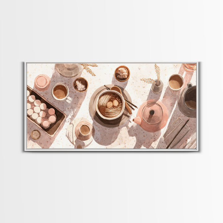 Ramen Bowl Rendered Framed Canvas Print, Restaurant Art, Contemporary Art, Restaurant Decor, Fine Art, Bistro, Kitchen Wall Art, RES-2x1-10