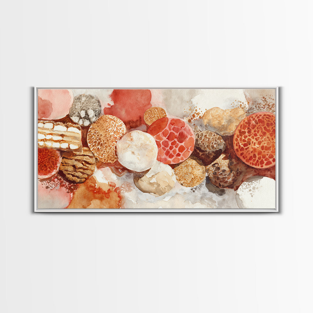 Abstract Appetite Friendly Red and Orange Shapes Canvas Print, Restaurant Art, Printable Wall Art, Restaurant Decor, Bistro, RES-2x1-13