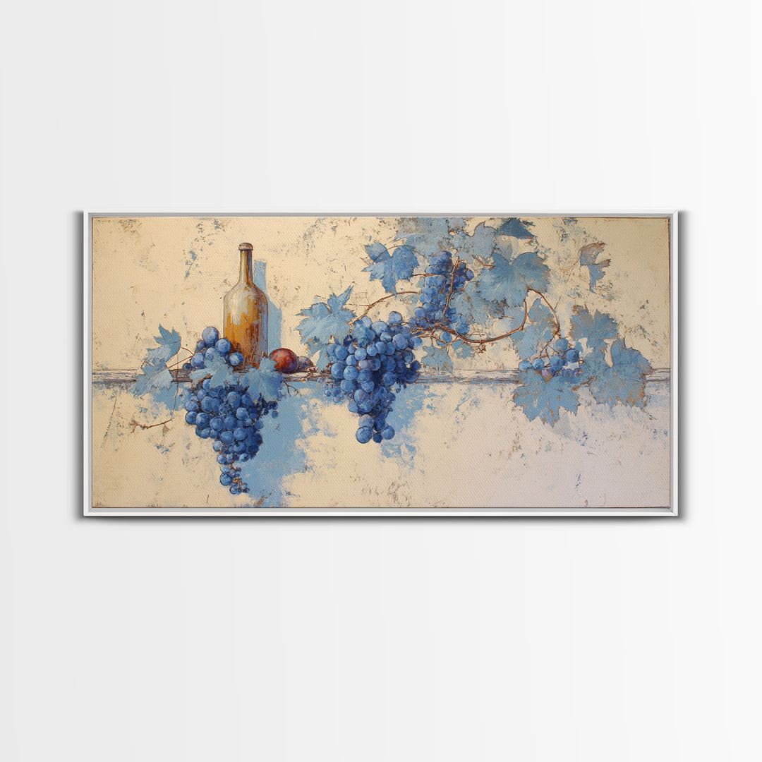 Oyster Platter with Lemons and Champagne Framed Canvas Print, Restaurant Art, Framed Wall Art, Restaurant Decor, Watercolor Art, RES-2x1-23