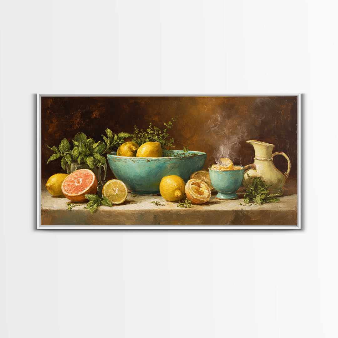 Cocktail and Citrus Bar Composition Canvas Print, Restaurant Art, Kitchen Decor, Restaurant Decor, Bistro, Bedroom Wall Art, RES-2x1-31