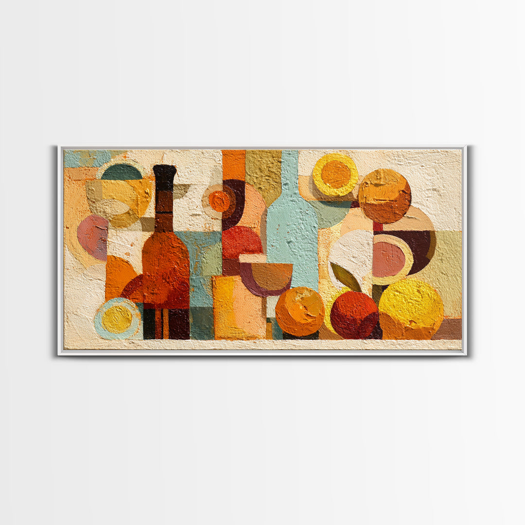 Abstract Appetite Friendly Red and Orange Shapes Canvas Print, Restaurant Art, Printable Wall Art, Restaurant Decor, Bistro, RES-2x1-37
