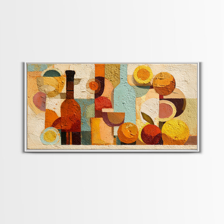 Abstract Appetite Friendly Red and Orange Shapes Canvas Print, Restaurant Art, Printable Wall Art, Restaurant Decor, Bistro, RES-2x1-37