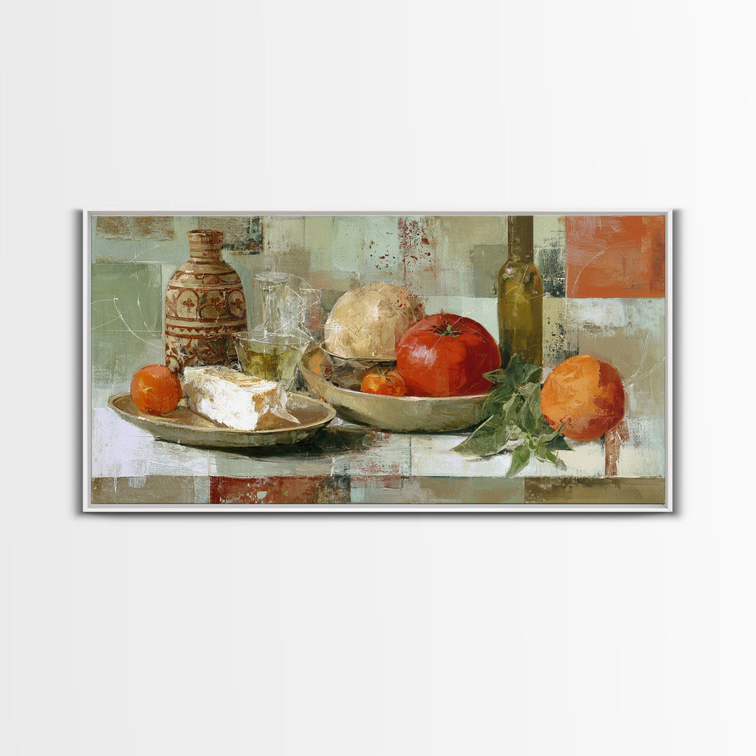 Abstract Appetite Friendly Red and Orange Shapes Canvas Print, Restaurant Art, Kitchen Decor, Restaurant Decor, Abstract Art, RES-2x1-61