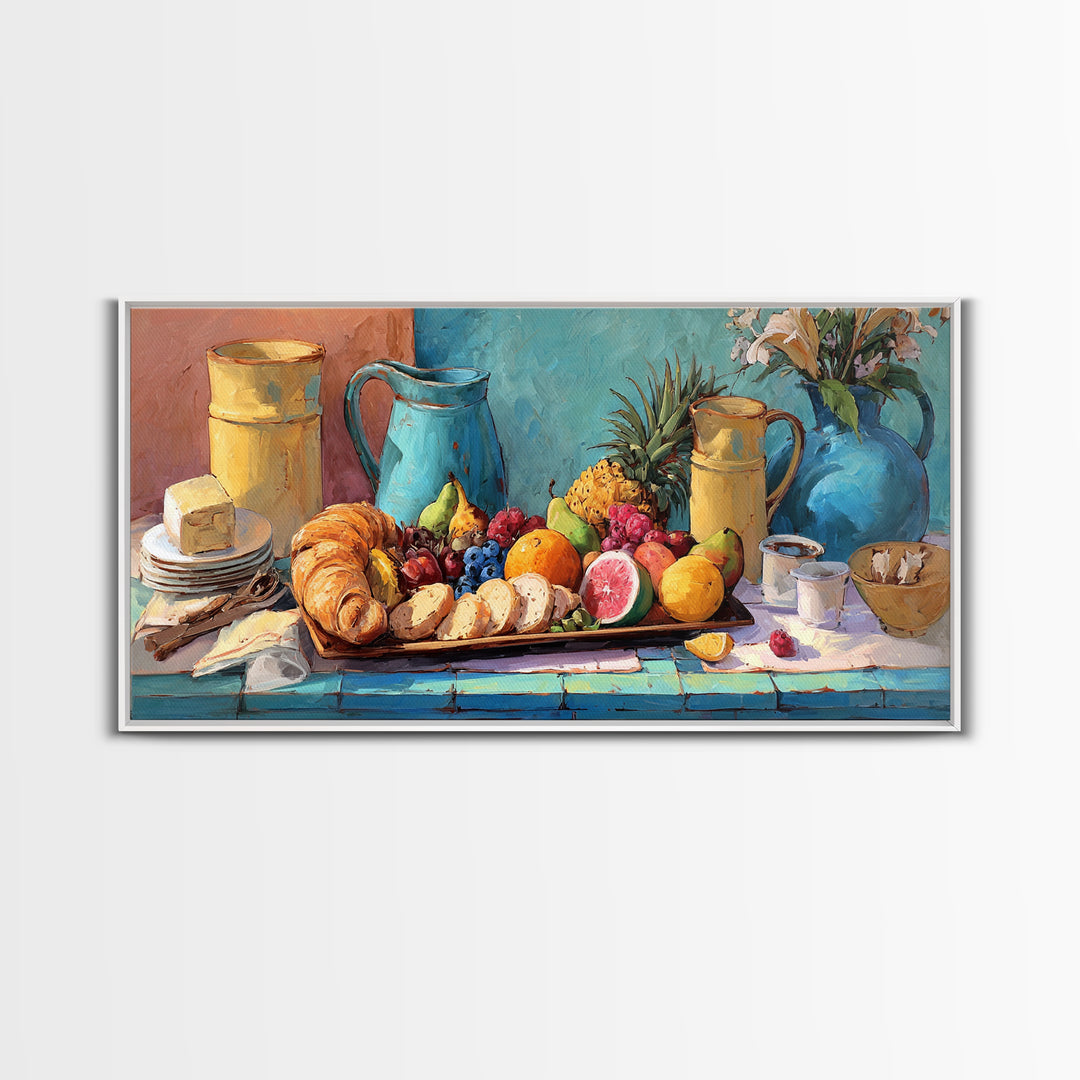 Tropical Fruit Platter Canvas Print, Restaurant Art, Wall Art, Restaurant Decor, Oil Painting, Bistro, Digital Print, RES-2x1-62