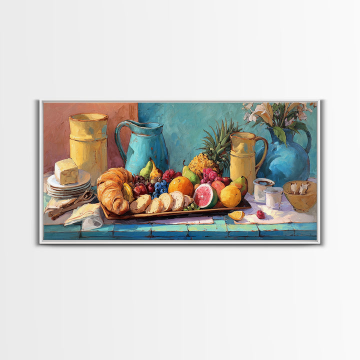 Tropical Fruit Platter Canvas Print, Restaurant Art, Wall Art, Restaurant Decor, Oil Painting, Bistro, Digital Print, RES-2x1-62