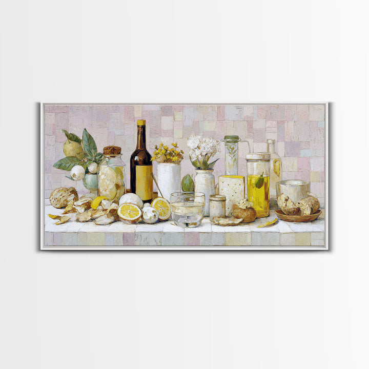 Cocktail and Citrus Bar Composition Framed Canvas Print, Restaurant Art, Printable Wall Art, Restaurant Decor, Fine Art, Bistro, RES-2x1-7
