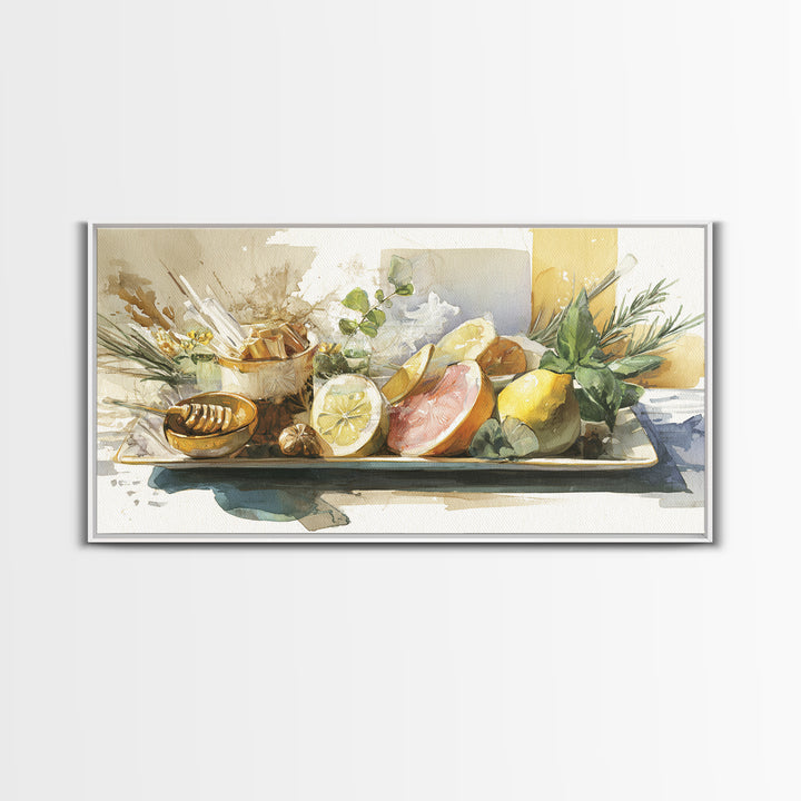 Cocktail and Citrus Bar Composition Framed Canvas Print, Restaurant Art, Cool Wall Art, Restaurant Decor, Fine Art, Bistro, RES-2x1-79