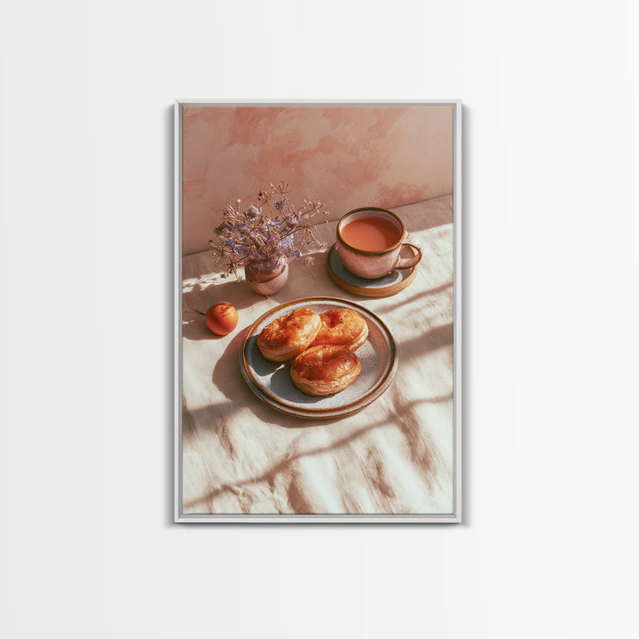Abstract Appetite Friendly Red and Orange Shapes Framed Canvas Print, Restaurant Art, Large Wall Art, Restaurant Decor, Bistro, RES-2x3-1