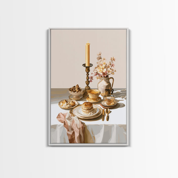 Elegant Table Objects Canvas Print, Restaurant Art, Statement Artwork, Restaurant Decor, Fine Art, Bistro, Art Print, RES-2x3-32