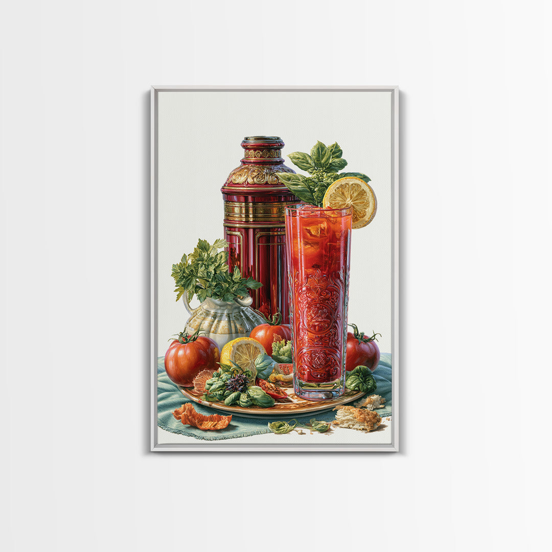 Cocktail and Citrus Bar Composition Framed Canvas Print, Restaurant Art, Kitchen Decor, Restaurant Decor, Fine Art, Bistro, RES-2x3-43