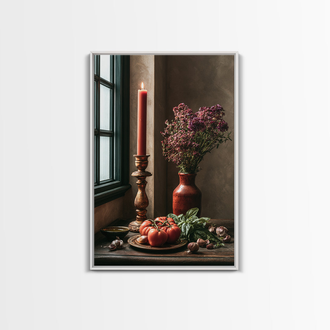 Elegant Table Objects Framed Canvas Print, Restaurant Art, Framed Wall Art, Restaurant Decor, Watercolor Art, Bistro, RES-2x3-80