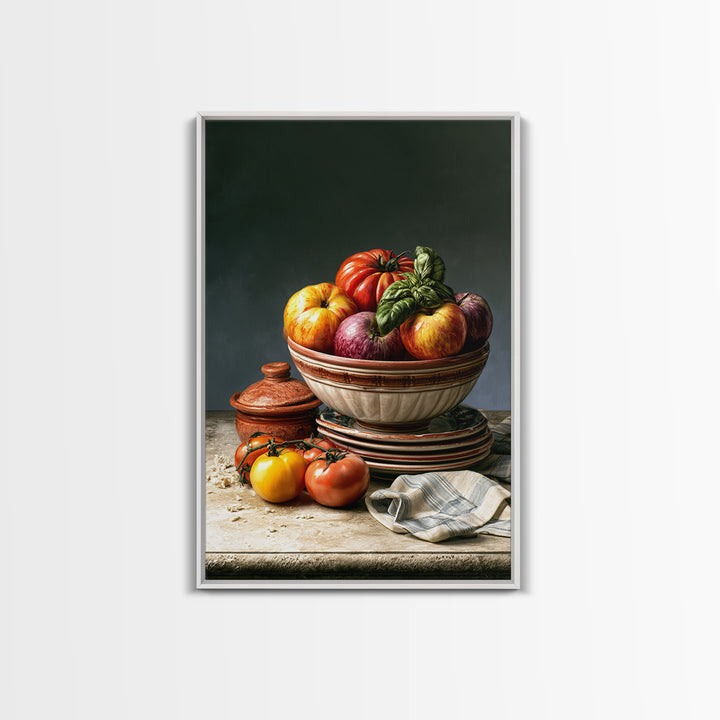 Classic Fruit Bowl Framed Canvas Print, Restaurant Art, Modern Decor, Restaurant Decor, Fine Art, Bistro, Poster, Wall Decor, RES-2x3-84