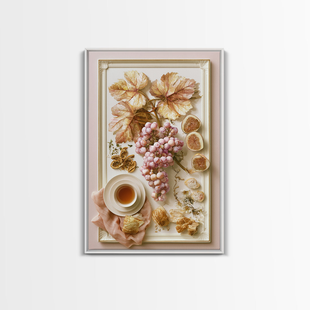 Wine Grapevine Botanical Study Canvas Print, Restaurant Art, Food Art, Restaurant Decor, Watercolor Art, Bistro, RES-2x3-95