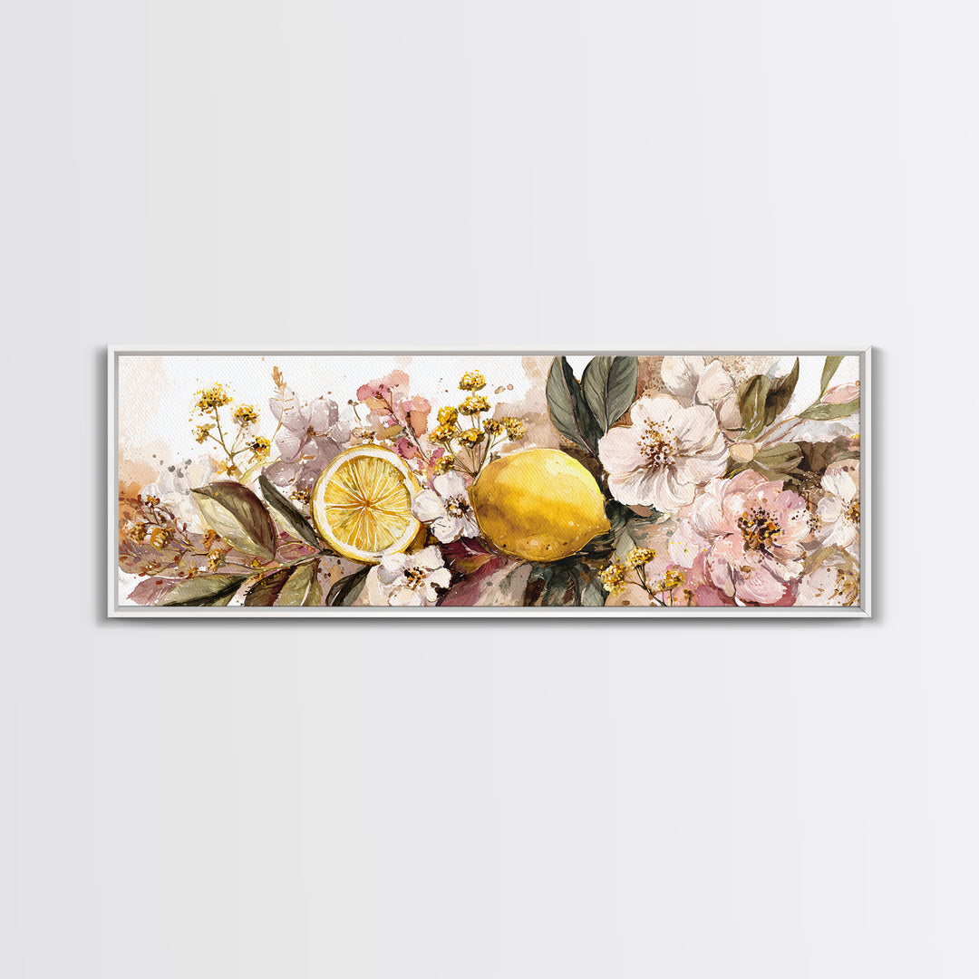 Fresh Fish with Lemon and Herbs Framed Canvas Print, Restaurant Art, Contemporary Art, Restaurant Decor, Fine Art, Bistro, RES-3x1-63