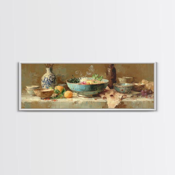 Ramen Bowl Rendered Canvas Print, Restaurant Art, Large Wall Art, Restaurant Decor, Fine Art, Bistro, Wall Art Print, RES-3x1-78
