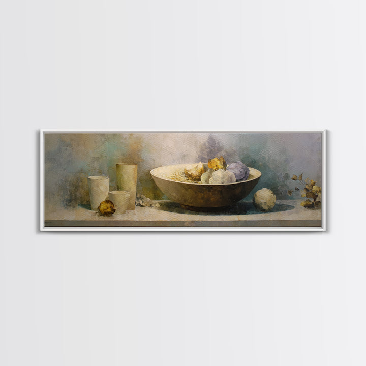 Seafood Lobster and Shell Arrangement Canvas Print, Restaurant Art, Textured Painting, Restaurant Decor, Fine Art, Bistro, RES-3x1-96