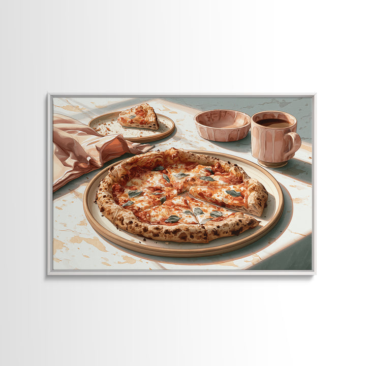 Pizzeria Tomato Basil and Mozzarella Still Life Framed Canvas Print, Restaurant Art, Digital Print, Restaurant Decor, Bistro, RES-3x2-14