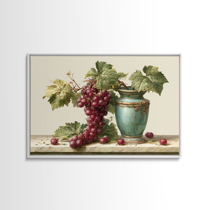 Wine Grapevine Botanical Study Framed Canvas Print, Restaurant Art, Statement Artwork, Restaurant Decor, Fine Art, Bistro, RES-3x2-19