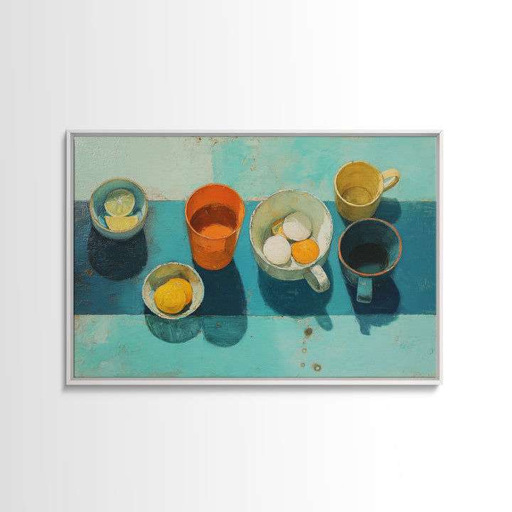 Abstract Appetite Friendly Red and Orange Shapes Framed Canvas Print, Restaurant Art, Gallery Decor, Restaurant Decor, Bistro, RES-3x2-45