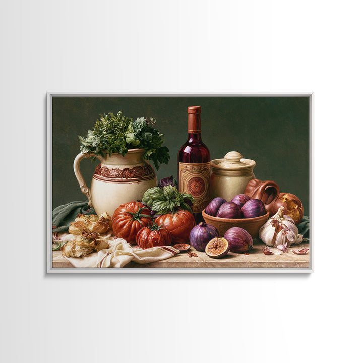 Wine Bottle and Figs Canvas Print, Restaurant Art, Modern Decor, Restaurant Decor, Fine Art, Bistro, Poster, Wall Decor, RES-3x2-53
