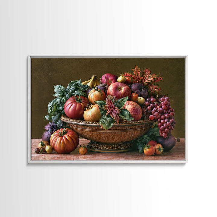 Classic Fruit Bowl Canvas Print, Restaurant Art, Room Decor, Restaurant Decor, Fine Art, Bistro, Framed Wall Art, RES-3x2-56