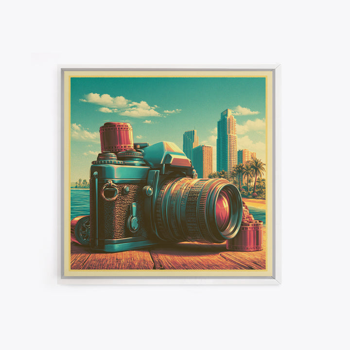 Old Camera Still Life Canvas Print, Retro Art, Modern Decor, Living Room Decor, Fine Art, Retro, Home Decor, Poster, Wall Decor, RET-1x1-86