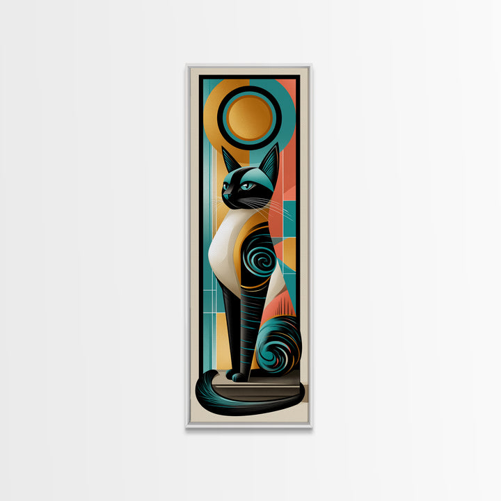 Mid Century Cat Canvas Print, Retro Art, Fine Art Print, Living Room Decor, Fine Art, Retro, Poster, Wall Decor, Posters, RET-1x3-57