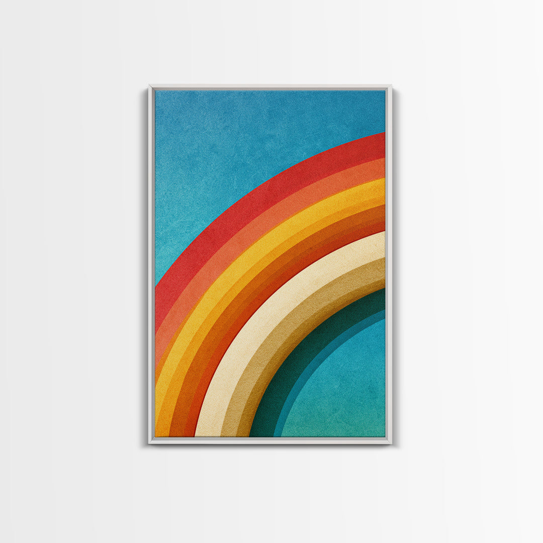 70s Rainbow Arch Abstract Canvas Print, Retro Art, Print, Living Room Decor, Abstract Art, Retro, Abstract Wall Art, RET-2x3-49