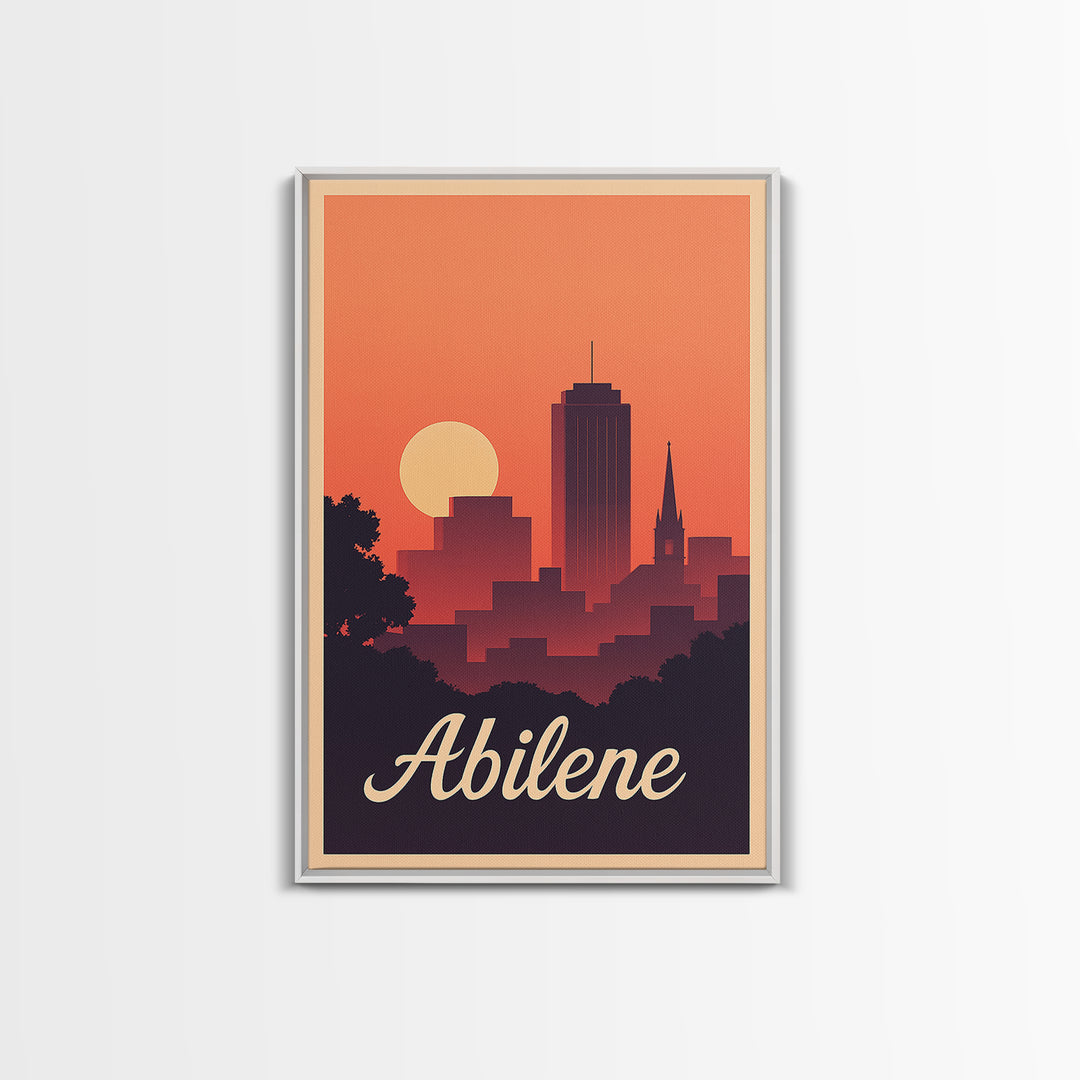 Abilene Texas Travel Poster, Canvas Print, Classic Travel Poster Art, Abilene City Art, Modern Wall Decor, Travel Art Print, Art Print
