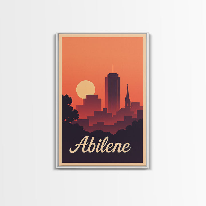 Abilene Texas Travel Poster, Canvas Print, Classic Travel Poster Art, Abilene City Art, Modern Wall Decor, Travel Art Print, Art Print