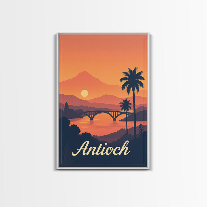 Antioch California Travel Poster, Canvas Print, Classic Poster Art, Antioch Poster Print, Travel Wall Art, Watercolor Skyline, Art Print