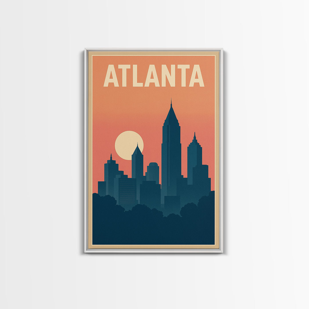 Atlanta Travel Poster, Canvas Print, Classic Travel Poster Art, Atlanta Poster Print, Travel Wall Decor, Travel Poster Art, Fine Art Print