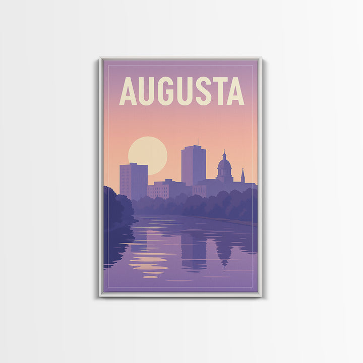 Augusta Travel Poster, Framed Canvas Print, Classic Travel Poster Art, Augusta Art Print, Travel Poster Set, Modern Wall Decor