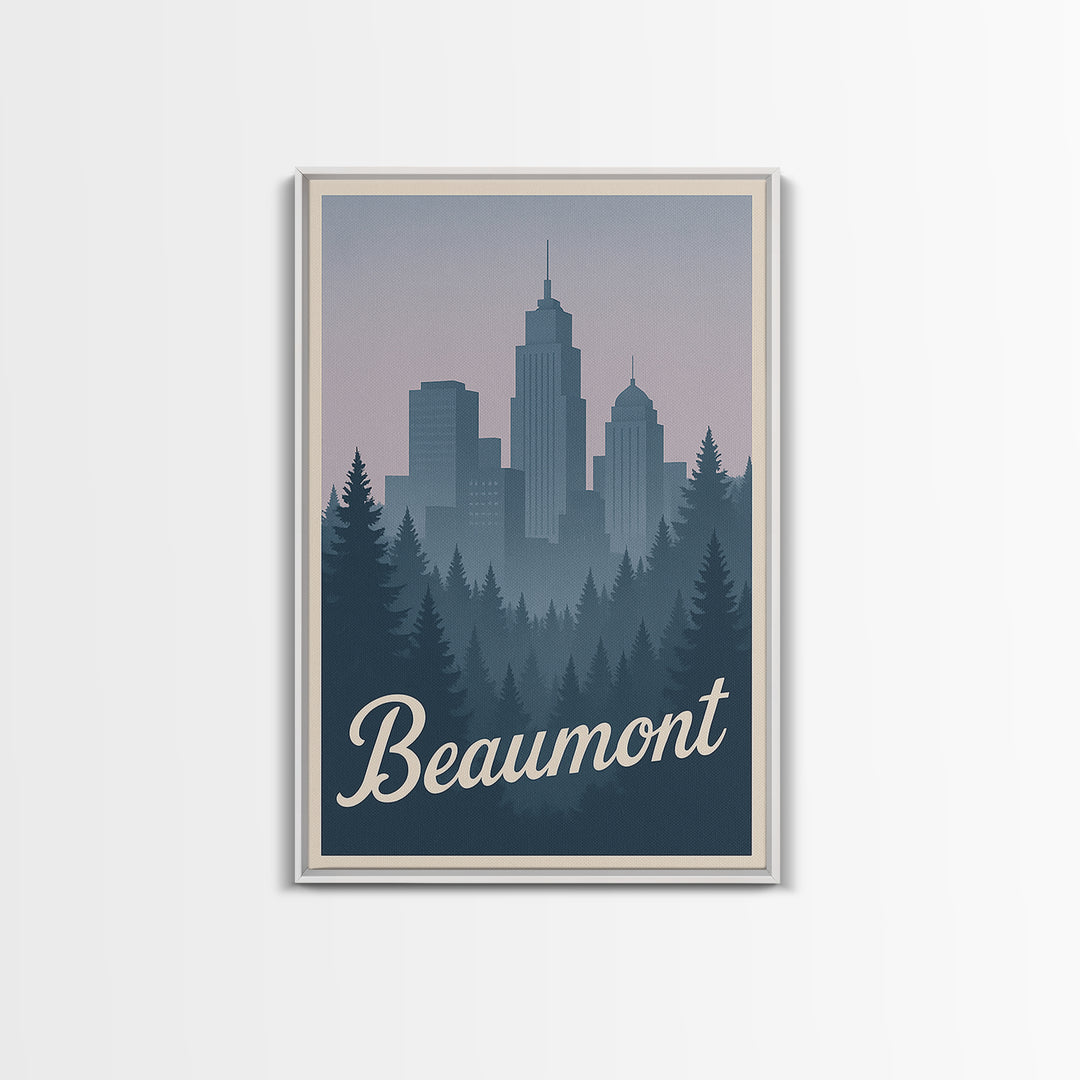 Beaumont Travel Poster, Framed Canvas Print, Classic Travel Poster Art, Beaumont Travel Art, Travel Art Print, Travel Wall Decor