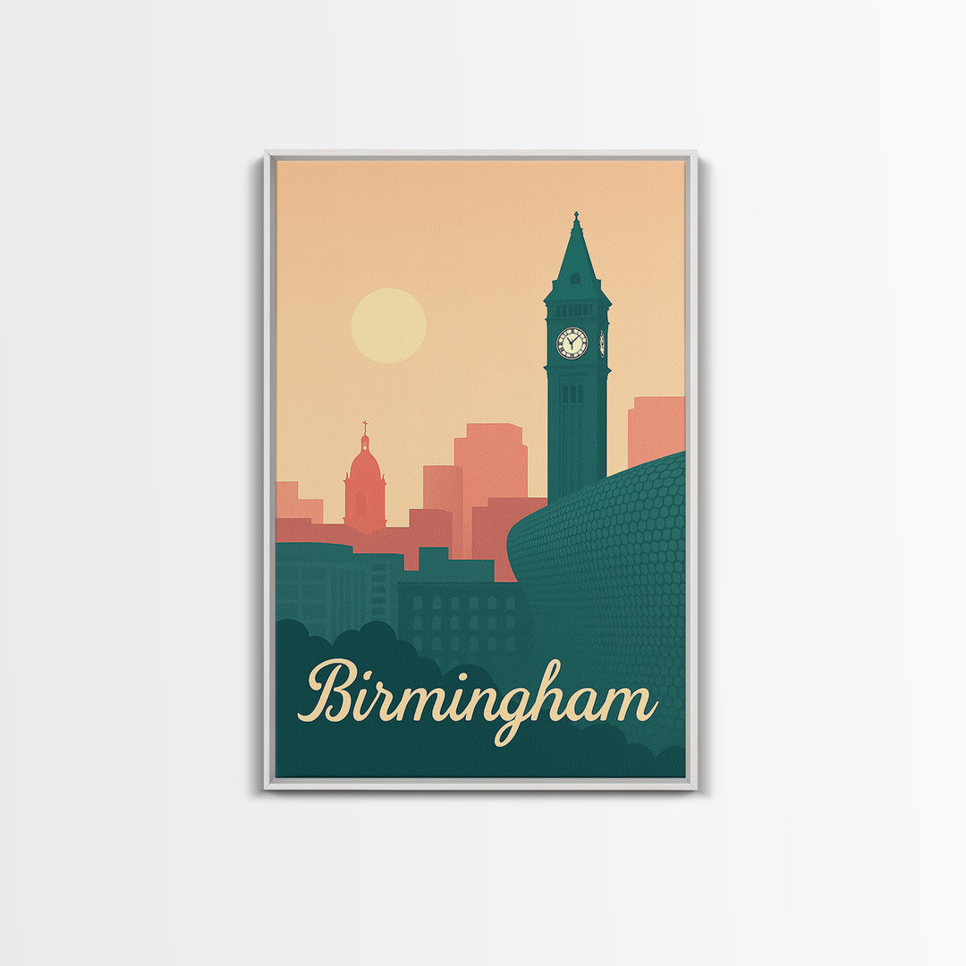 Birmingham Alabama Travel Poster, Canvas Print, Classic Travel Poster Art, Birmingham Travel Art, Travel Poster Art, Travel Art Print