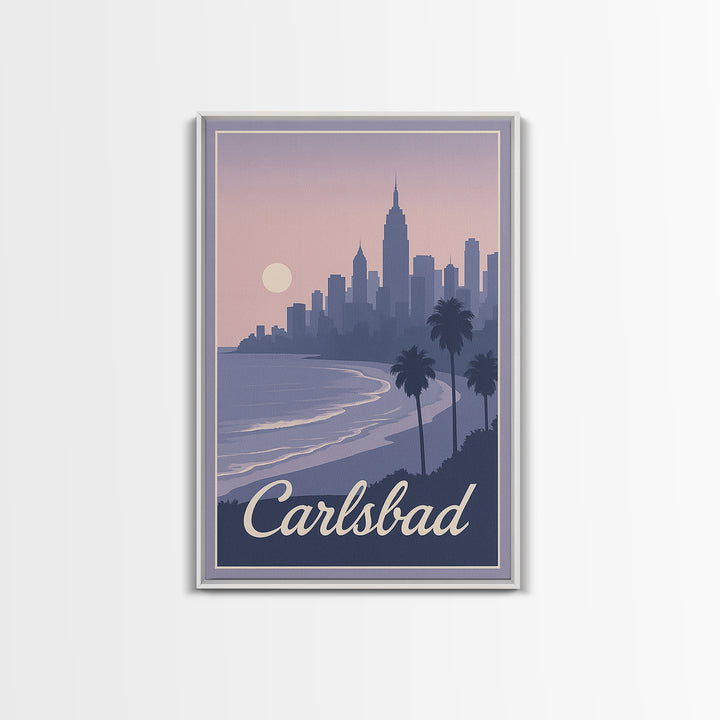 Carlsbad Travel Poster, Framed Canvas Print, Vintage Travel Poster Art, Carlsbad Art Print, Travel Art Print, Travel Poster Set