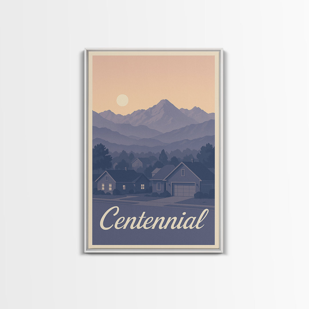 Centennial Travel Poster, Canvas Print, Classic Travel Poster Art, Centennial Poster Print, Home Office Decor, City Travel Prints