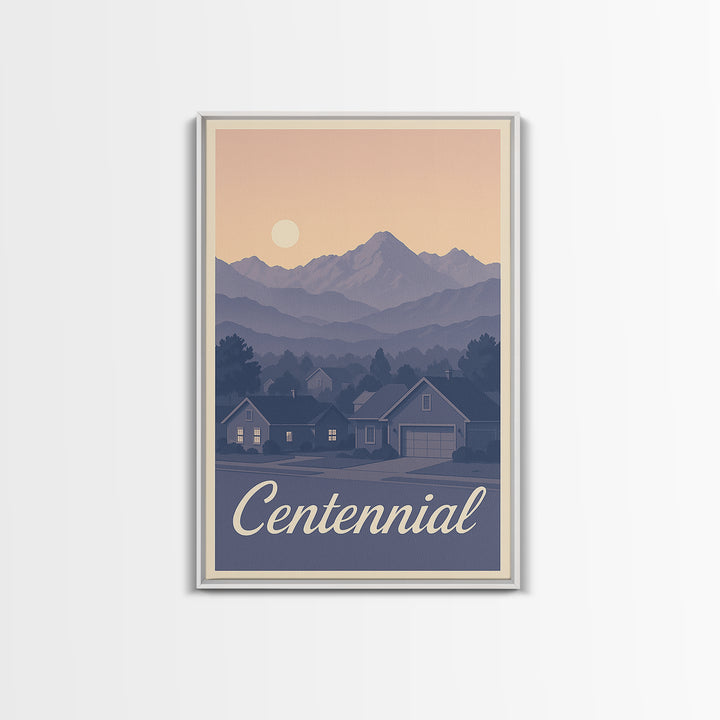 Centennial Travel Poster, Canvas Print, Classic Travel Poster Art, Centennial Poster Print, Home Office Decor, City Travel Prints