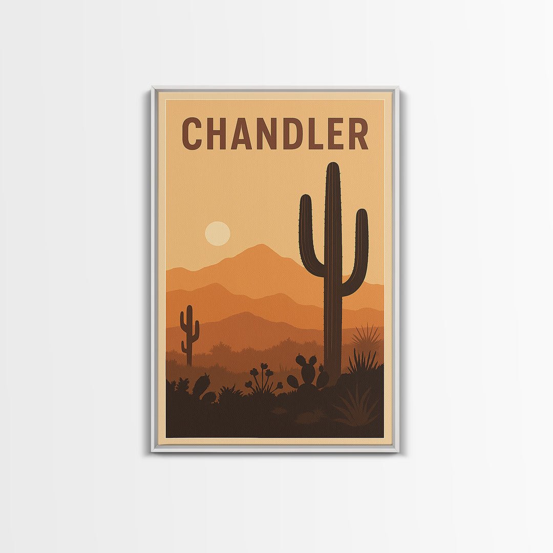 Chandler Travel Poster, Framed Canvas Print, Classic Travel Poster Art, Chandler City Art, Vintage City Art, Gift For Travelers