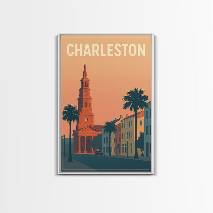 Charleston Travel Poster, Canvas Print, Classic Travel Poster Art, Charleston Art Print, City Art Print, Gift For Travelers, Art Print
